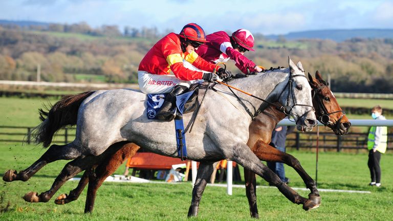 Vanillier (nearside) was beaten on his debut over fences last month
