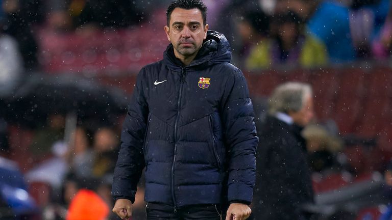 Xavi Hernandez took charge of his first Champions League match