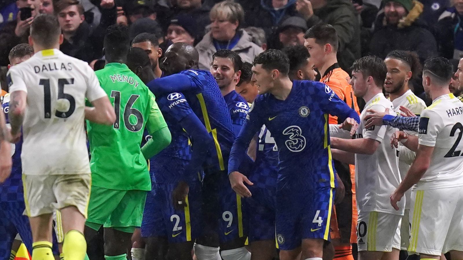 Leeds charged for fracas at Chelsea after late penalty incident in Premier Leagu..