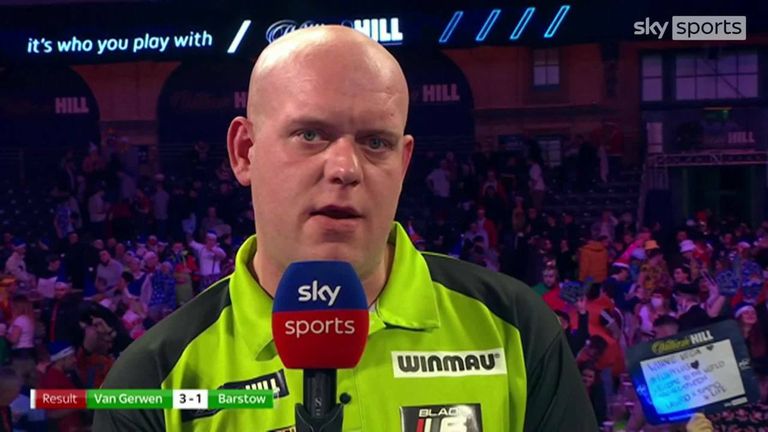 Despite progressing to the third round, Michael van Gerwen was disappointed with his performance after defeating Chas Barstow 3-1.