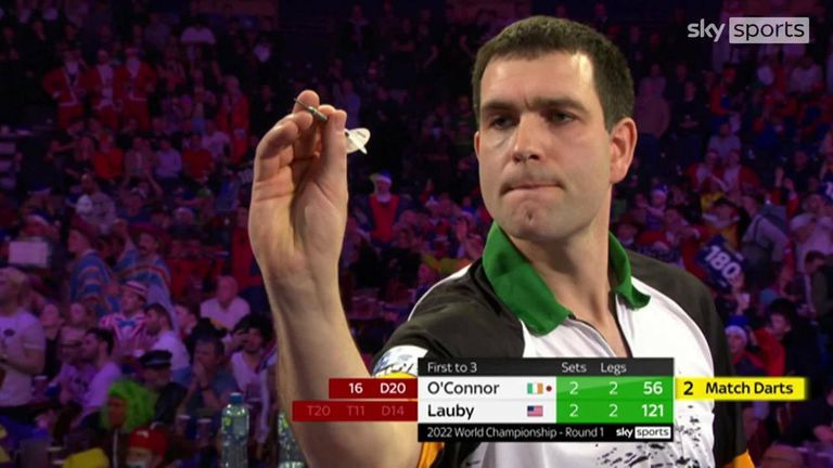 O'Connor edged out Lauby after the American narrowly missed 121 for the match