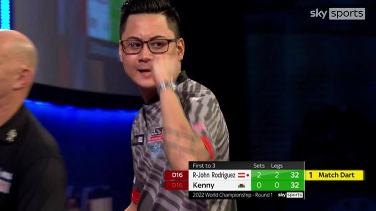 Rowby-John Rodriguez decimated Nick Kenny 3-0 in the first round at the World Darts Championship