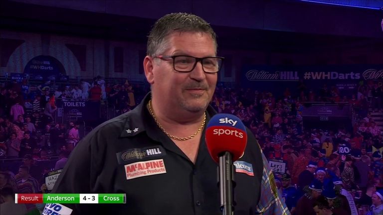 Gary Anderson admits his old darts were working a treat, after defeating Rob Cross to reach the quarter-finals of the World Darts Championship.