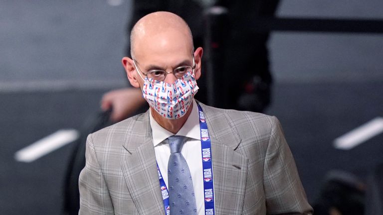 NBA Commissioner Adam Silver attends Game 2 of the 2020 NBA Finals