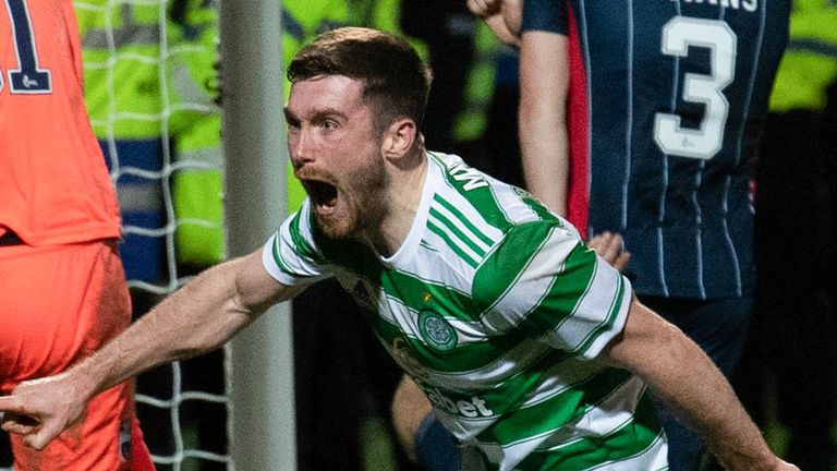Celtic's Anthony Ralston celebrates making it 2-1