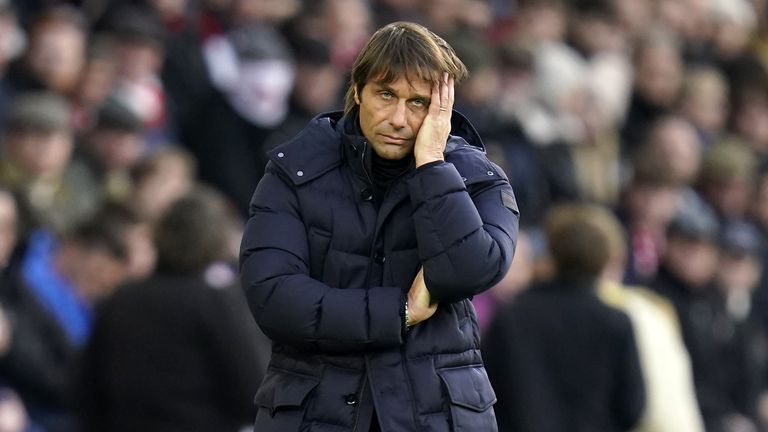 Antonio Conte cuts a dejected figure at St Mary's