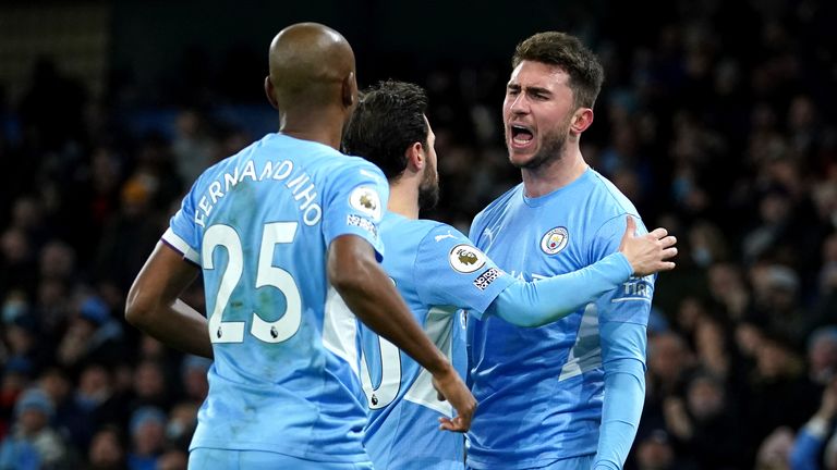 Aymeric Laporte celebrates making it 5-3