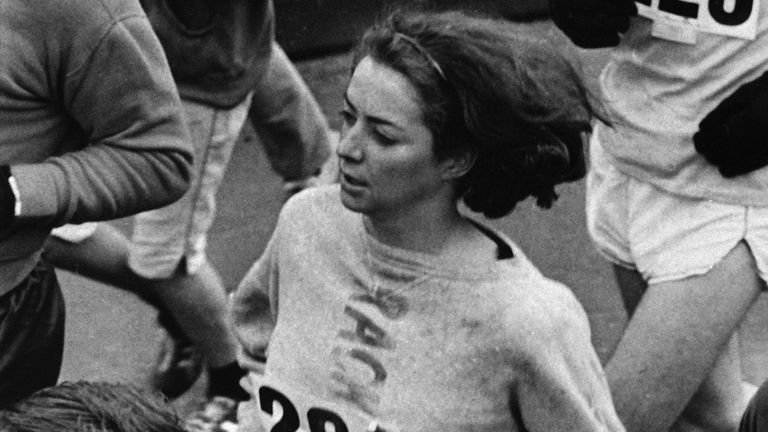 Switzer persuaded her coach she could run the Boston marathon