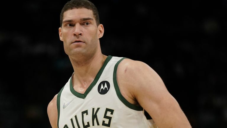 Milwaukee Bucks center Brook Lopez during the first half of a clash with the Brooklyn Nets