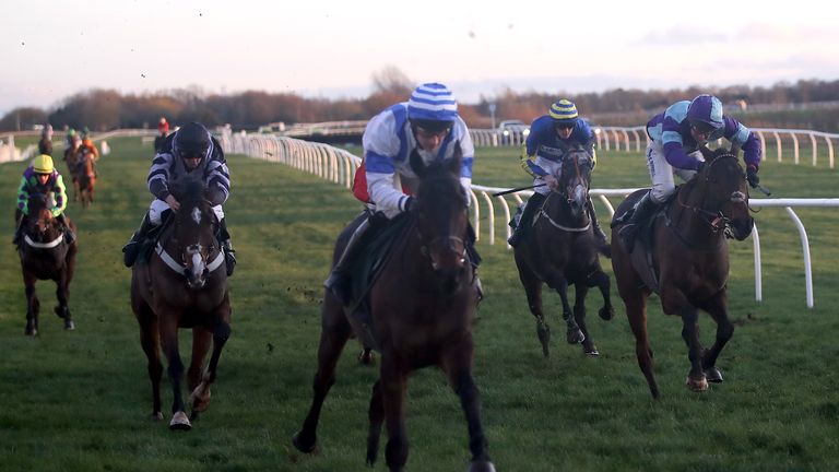 Burrow Seven (yellow and blue cap) comes home in fifth on debut at Catterick