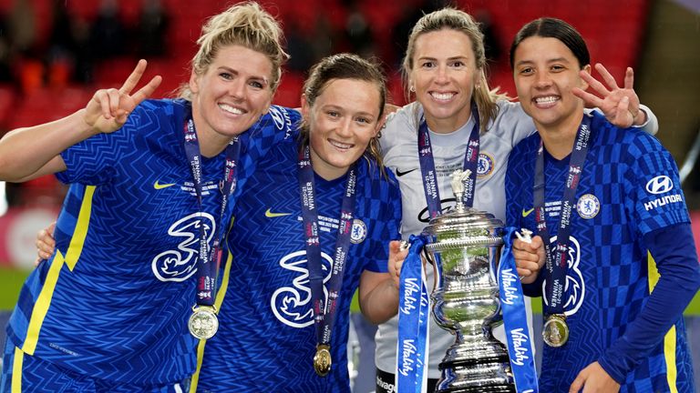 Chelsea Women won the FA Cup in December, adding to their trophies for the 2020/21 season