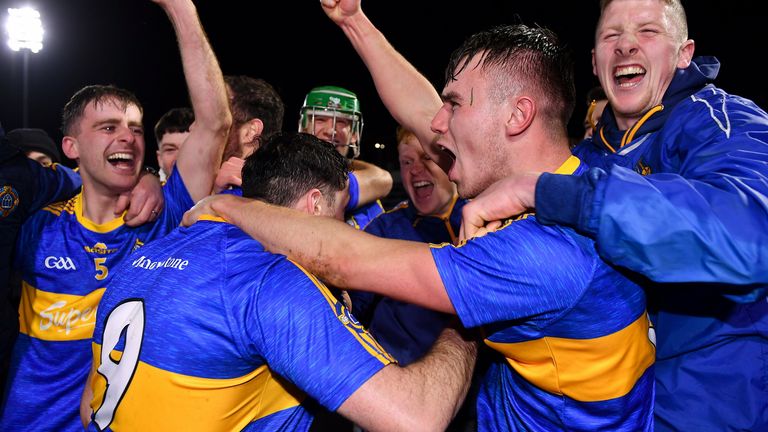 Clough-Ballacolla players celebrate after the win
