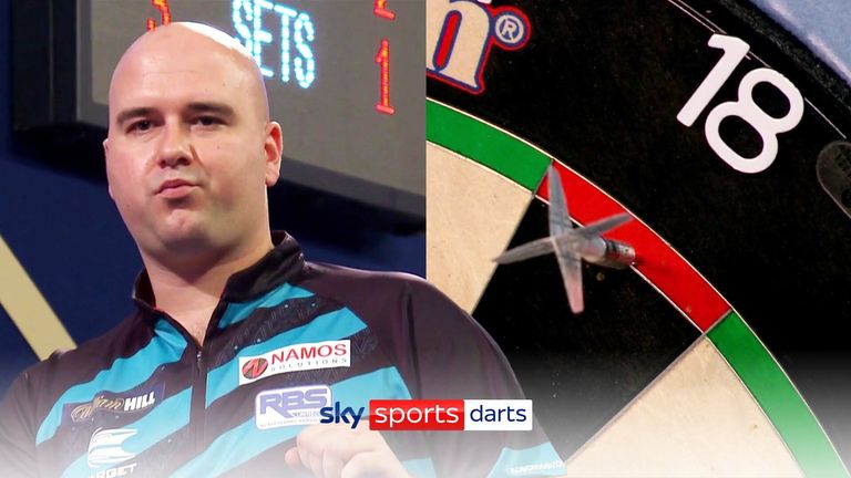 Rob Cross hit a sublime 144 checkout to take the fifth set against Gary Anderson in the World Darts Championship.