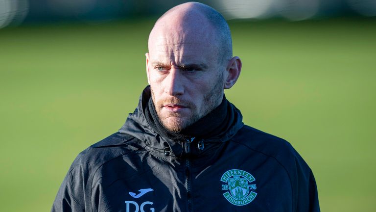 EDINBURGH, SCOTLAND - DECEMBER 10: Caretaker Manager David Gray during Hibernian media access at Hibernian training facility, on Decmeber 10, 2021, in Edinburgh, Scotland.  (Photo by Mark Scates / SNS Group)