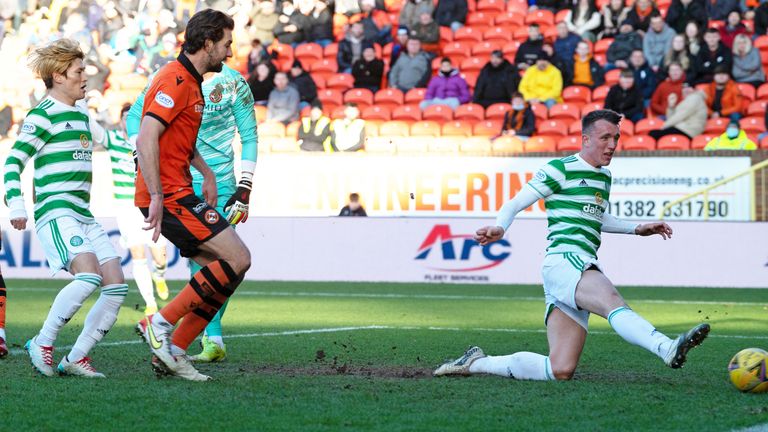 Celtic's David Turnbull scored at home from close range for a 2-0 win against Dundee United