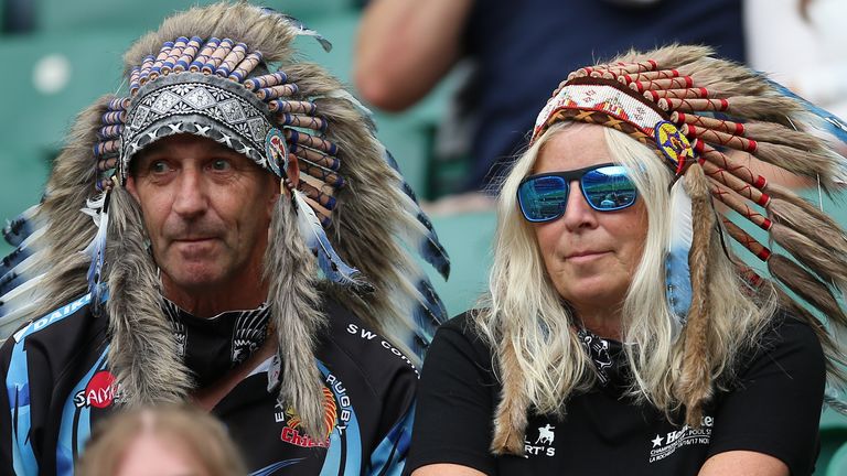 Exeter Chiefs fans have been asked not to wear Native American headwear for their game at Glasgow Warriors