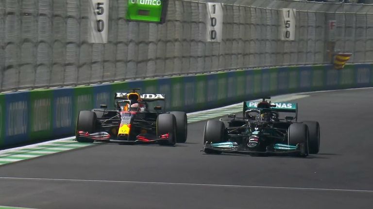 Hamilton takes the lead from Verstappen