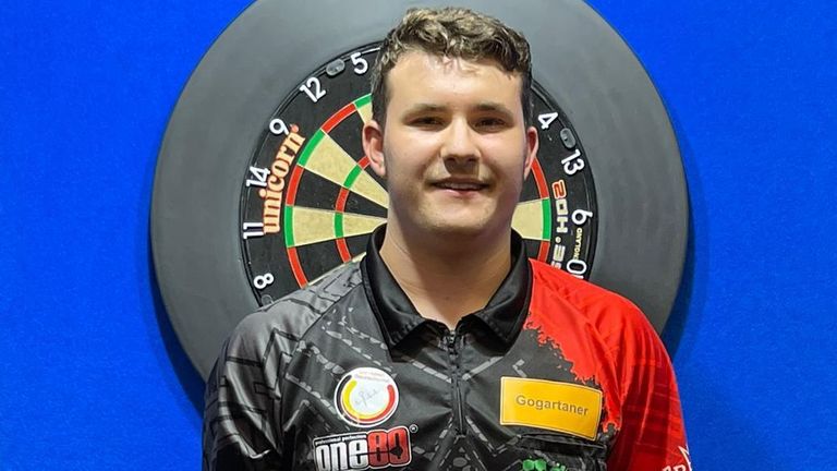 The 16-year-old was hoping to draw his darting idol Raymond van Barneveld in round one