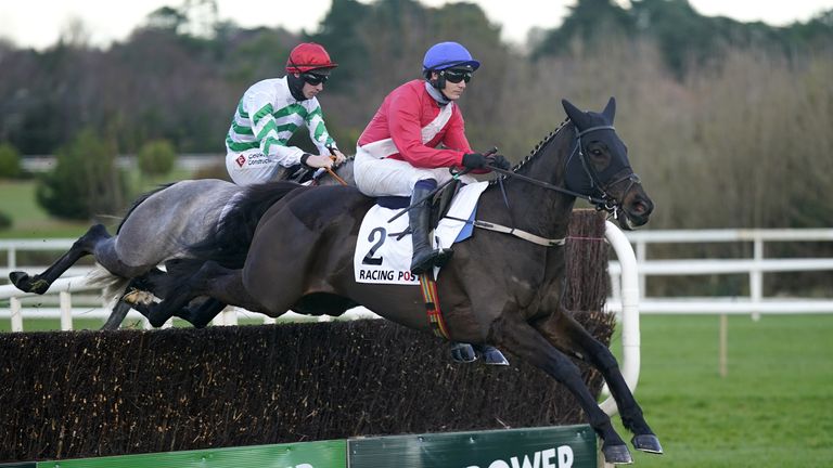 Ferny Hollow and Riviere D'etel battle it out in the Racing Post Novice Chase