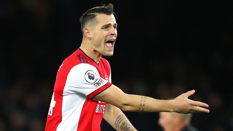 It was a disappointing night for Granit Xhaka on his return from injury