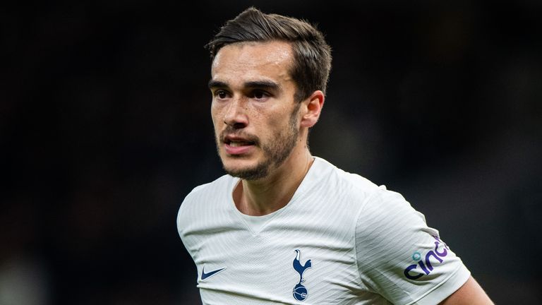 Harry Winks pictured playing for Tottenham against Liverpool