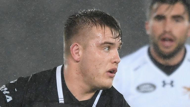 during the Anglo-Welsh  Cup match between Ospreys and Wasps at Liberty Stadium on November 10, 2017 in Swansea, Wales.