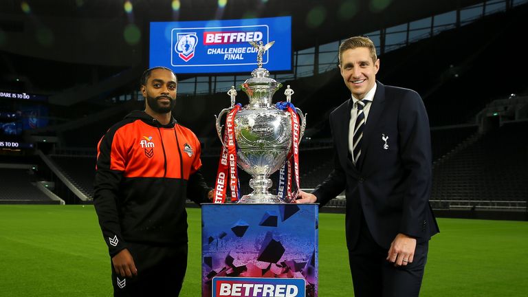London Broncos' Iliess Macani and former Spurs defender Michael Dawson conducted the Challenge Cup draws