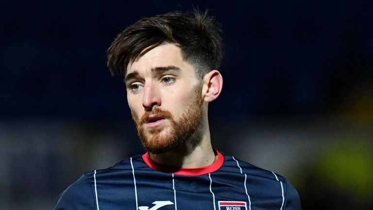 DINGWALL, SCOTLAND - NOVEMBER 24: Ross County Captain Jack Baldwin during a cinch Premiership match between Ross County and Hibernian at The Global Energy Stadium, on November 24, 2021, in Glasgow, Scotland. (Photo by Ross MacDonald / SNS Group)