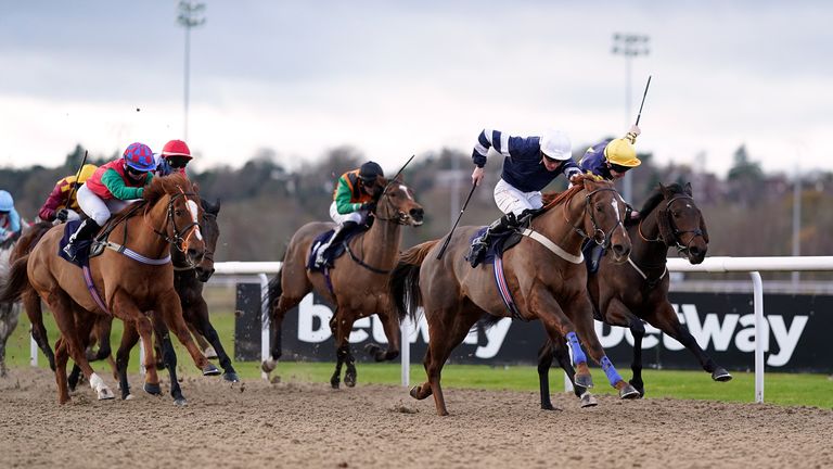 Jason Watson rides Q Twenty Boy to victory on the All-Weather at Wolverhampton in December