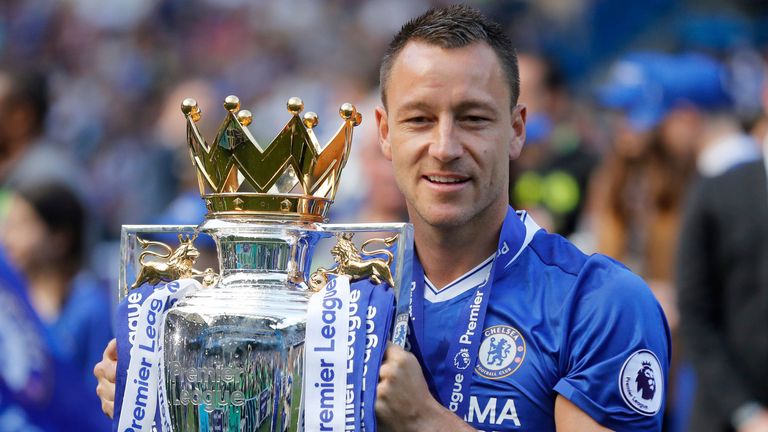 John Terry won 17 trophies at Chelsea including five Premier League titles and the Champions League