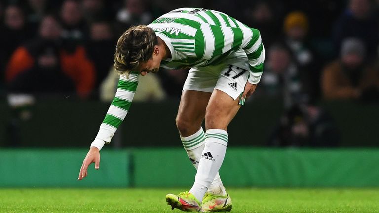 Jota injured his hamstring in Celtic's win over Hearts