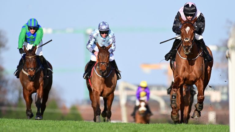 Journey With Me and Rachael Blackmore (right) winning for trainer Henry de Bromhead from Minella Crooner and Kilcruit