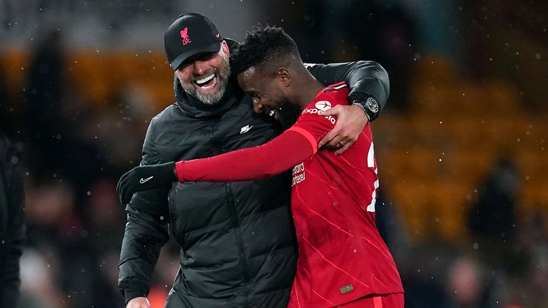 PA - Jurgen Klopp with Divock Origi