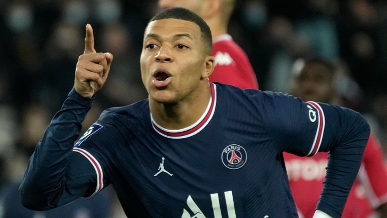 Kylian Mbappe scored twice during PSG&#39;s victory