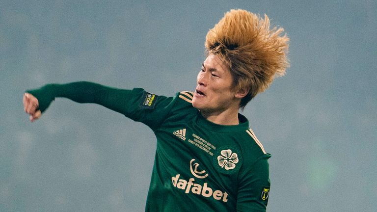 Celtic FC Kyogo Furuhashi 21/22 Headshot Poster Officially 