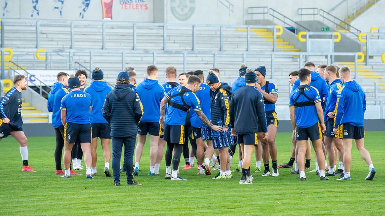 Picture by Allan McKenzie/SWpix.com - 23/11/2021 - Rugby League - Betfred Super League - Leeds Rhinos Training - Headingley Rugby Stadium, Leeds, England - Leeds Rhinos during training.