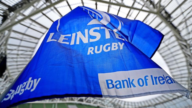 A Leinster flag ahead of the team's European Champions Cup quarter final match at the Aviva Stadium, Dublin against Ulster in 2019 (Donall Farmer/PA Archive/PA Images)
