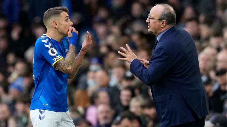 Lucas Digne and Rafa Benitez (AP)