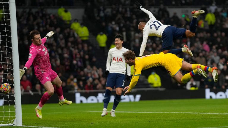 Tottenham's Lucas Moura scores the second goal (AP)