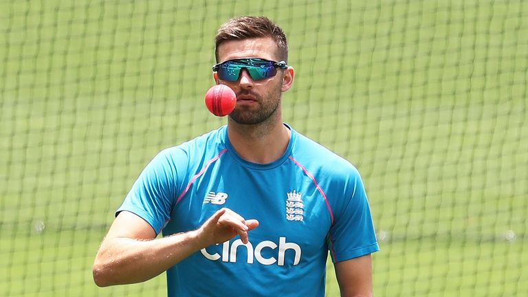 England's Mark Wood during the second Ashes Test at the Adelaide Oval