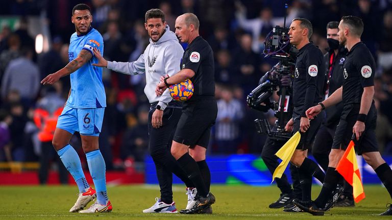 Newcastle were unhappy with Mike Dean's Thursday night refereeing at Liverpool