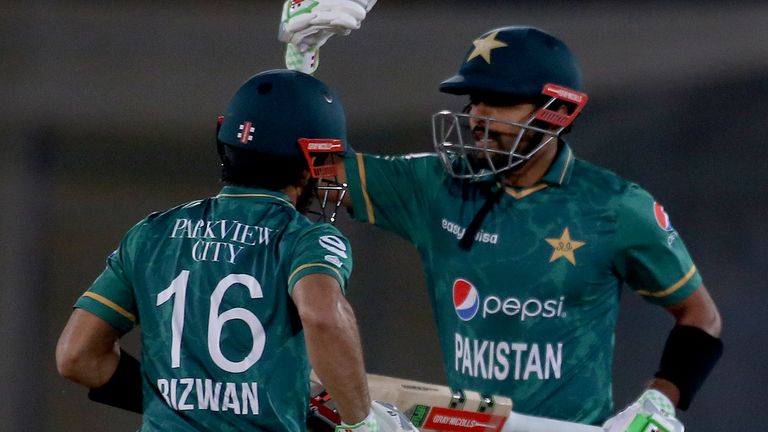 Babar Azam (right) and Mohammad Rizwan (left) helped Pakistan to a 3-0 series victory in Karachi