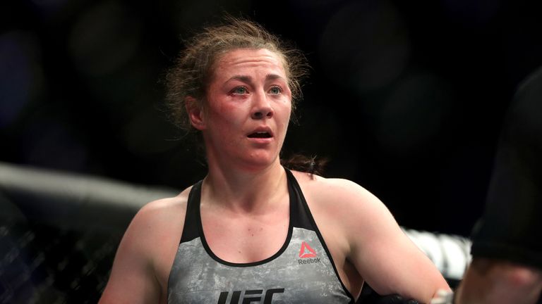 Molly McCann during the match against Gillian Robertson during UFC Fight Night at the Liverpool Echo Arena.