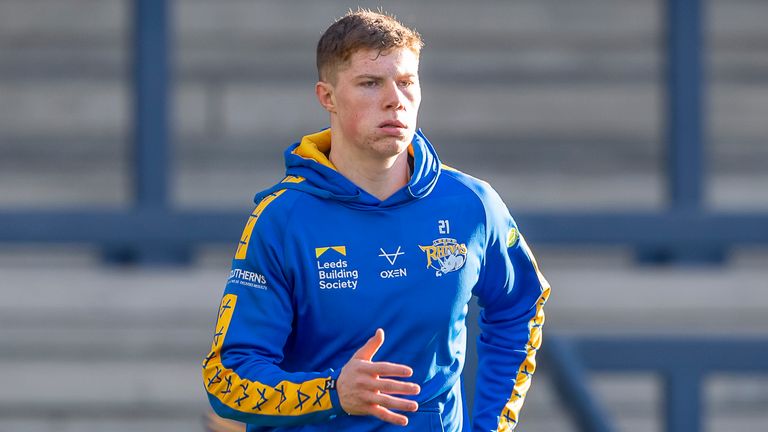 Picture by Allan McKenzie/SWpix.com - 23/11/2021 - Rugby League - Betfred Super League - Leeds Rhinos Training - Headingley Rugby Stadium, Leeds, England - Morgan Gannon.