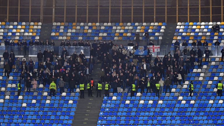 Des supporters de Leicester présents à Naples