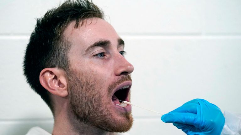 Charlotte Hornets forward Gordon Hayward gets tested for Covid-19 following an NBA basketball game against the Indiana Pacers
