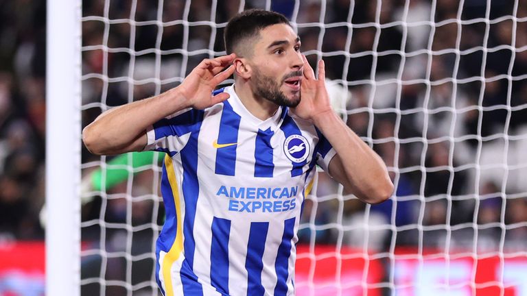 Neal Maupay celebrates his second-half equaliser