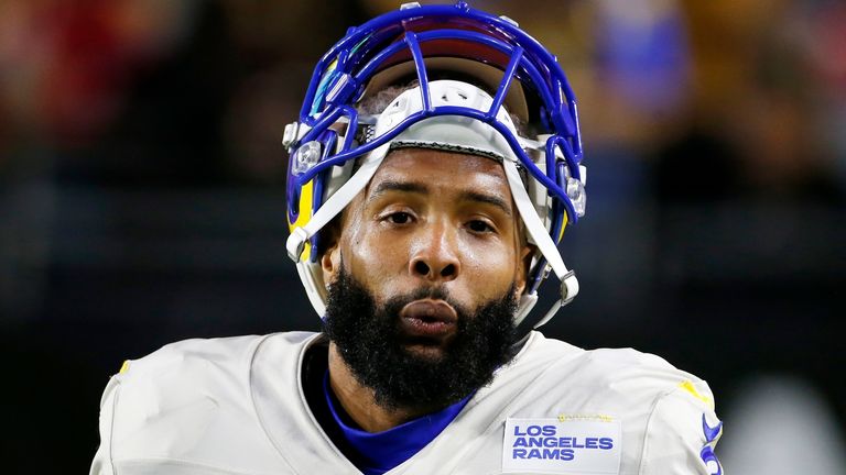 Los Angeles Rams wide receiver Odell Beckham Jr warms up prior to Monday's win over the Arizona Cardinals