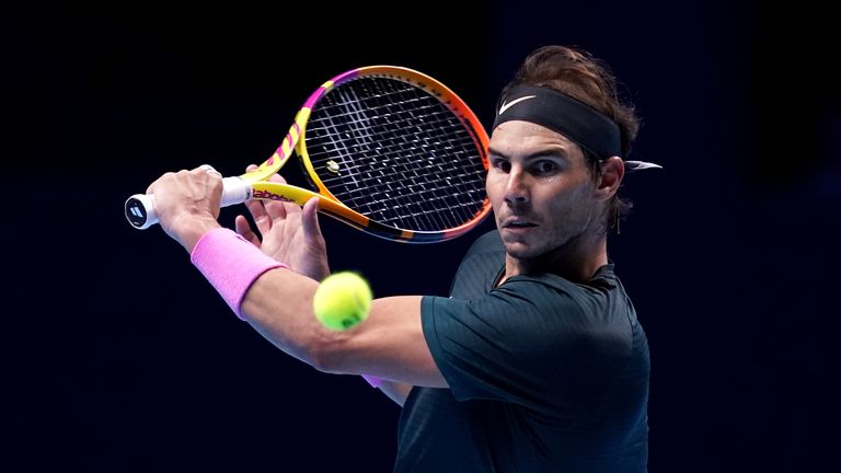 Rafael Nadal, preparing to return a backhand (John Walton/PA Wire/PA Images)