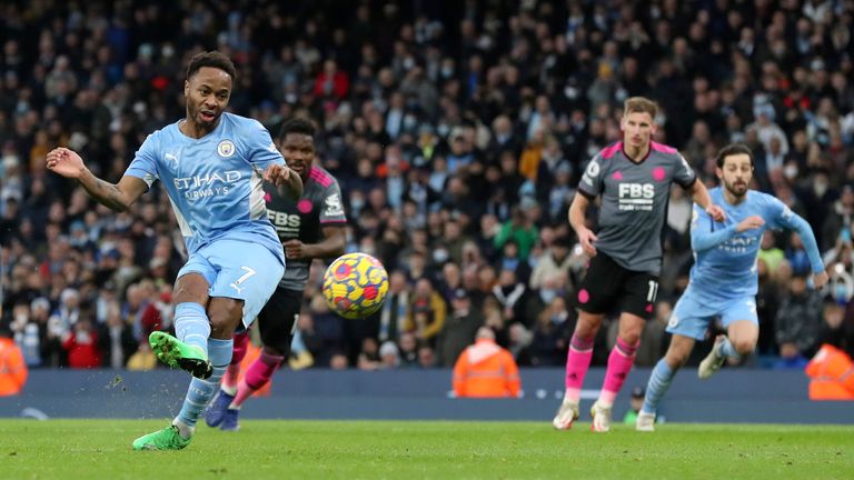 Raheem Sterling scores the fourth from the spot (AP)